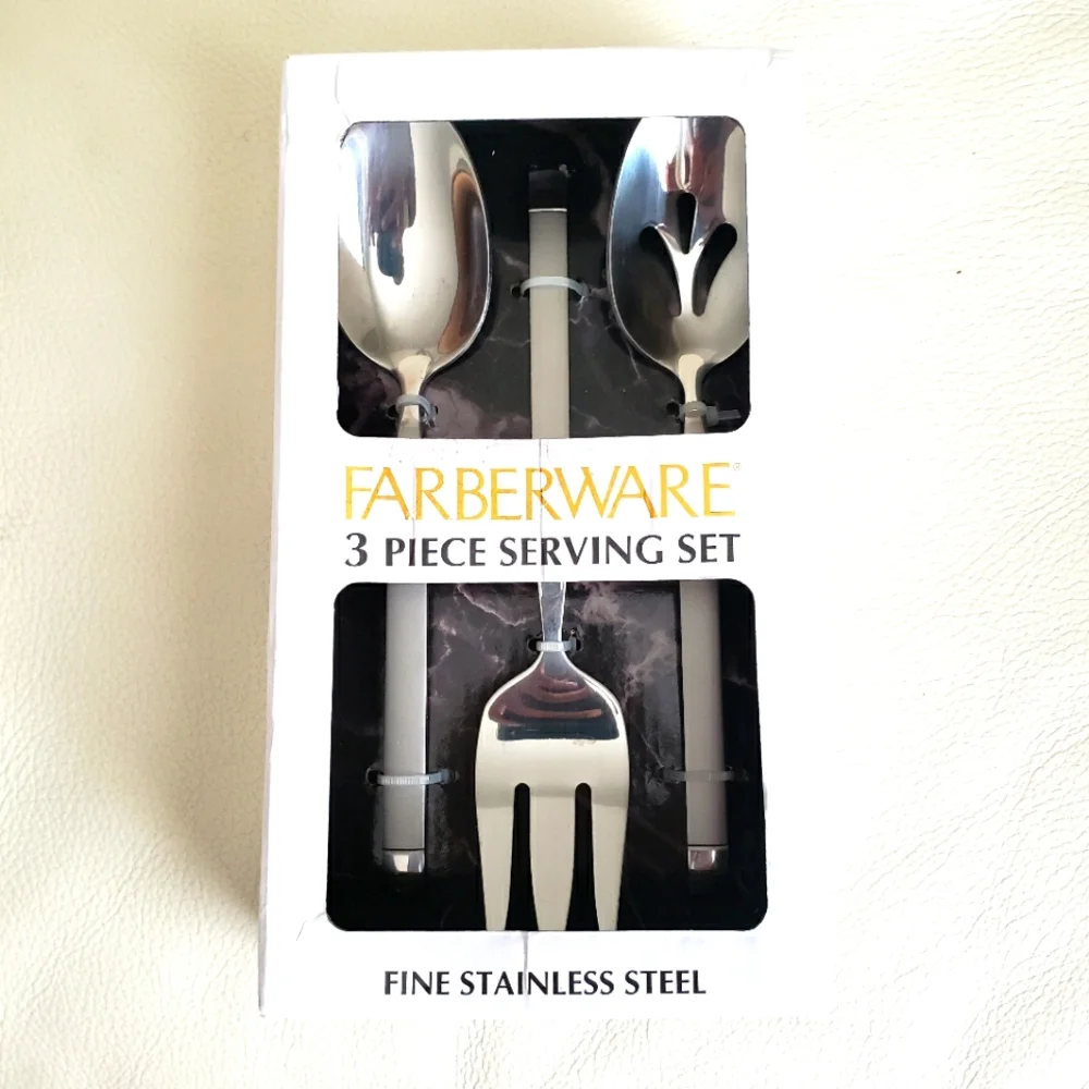 FARBERWARE fine stainless steel 3 piece serving set